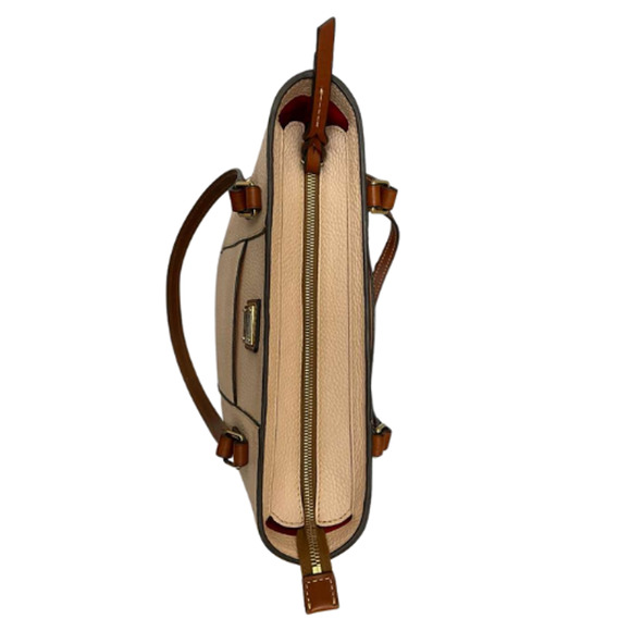 Dooney & Bourke Blush Pink Pebble Leather Tote Shoulder Bag Purse Tan Handles - Picture 4 of 12